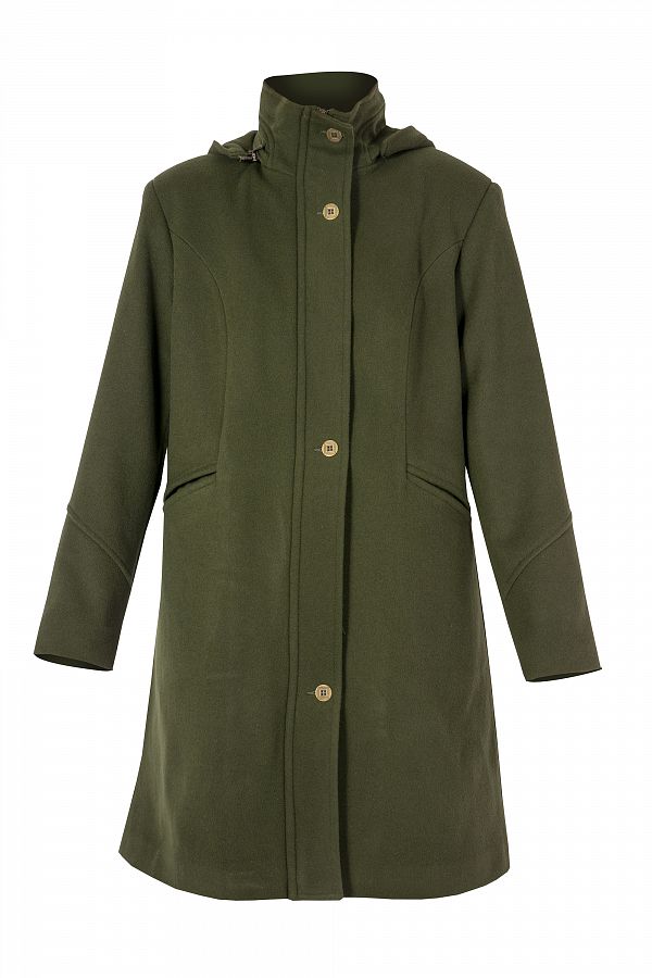 Kabát myslivecký dámský  flauš khaki s kapucí vel. 42 - Obrázek Kabát myslivecký dámský  flauš khaki s kapucí vel. 42 - Obrázek